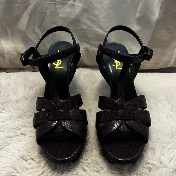 YSL Saint Laurent Tribute Open Toe Sandals 39.5
New, no box, deep burgundy - Picture 2 of 5